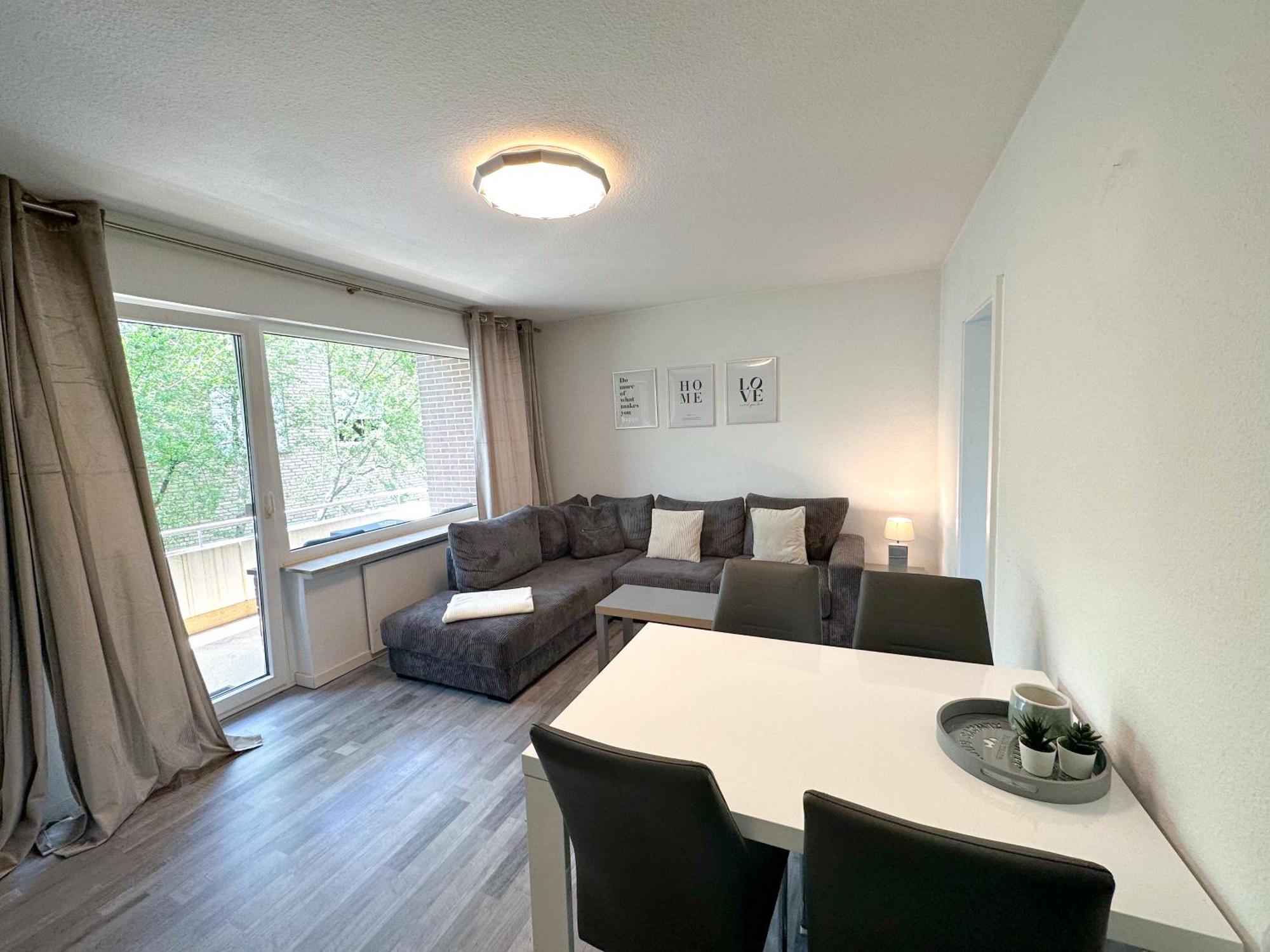 Stilvolles, Frisch Renoviertes 2Zi Apartment Mit Kueche Und Balkon In Kliniknaehe Bad Oeynhausen Luaran gambar